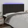 Image de vidaXL Tête de lit à LED Noir 200x5x118/128 cm Tissu