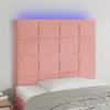 Image de vidaXL Tête de lit à LED Rose 80x5x118/128 cm Velours