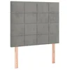 Image de vidaXL Hoofdbord LED 90x5x118/128 cm fluweel lichtgrijs