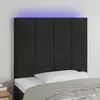 Image de vidaXL Tête de lit à LED Noir 90x5x118/128 cm Velours