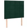 Image de vidaXL Tête de Lit à LED Meuble de Chambre à Coucher Accessoire de Lit Simple Tête de Cadre de Lit Intérieur Vert Foncé 90x5x118/128 cm Velours