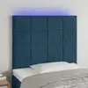 Image de vidaXL Tête de lit à LED Bleu foncé 100x5x118/128 cm Velours