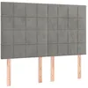 Image de vidaXL Tête de lit à LED Gris clair 144x5x118/128 cm Velours