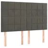 Image de vidaXL Tête de lit à LED Gris foncé 144x5x118/128 cm Velours