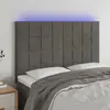 Image de vidaXL Tête de lit à LED Gris foncé 144x5x118/128 cm Velours