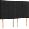 Image de vidaXL Tête de lit à LED Noir 144x5x118/128 cm Velours