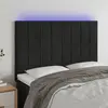 Image de vidaXL Tête de lit à LED Noir 144x5x118/128 cm Velours