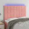 Image de vidaXL Tête de lit à LED Rose 144x5x118/128 cm Velours