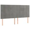 Image de vidaXL Tête de lit à LED Gris clair 160x5x118/128 cm Velours