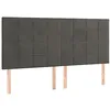 Image de vidaXL Tête de lit à LED Gris foncé 180x5x118/128 cm Velours