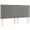 Image de vidaXL Tête de lit à LED Gris clair 200x5x118/128 cm Velours