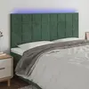 Image de vidaXL Tête de lit à LED Vert foncé 200x5x118/128 cm Velours