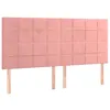 Image de vidaXL Tête de lit à LED Rose 200x5x118/128 cm Velours