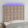 Image de vidaXL Tête de lit à LED Cappuccino 80x5x118/128 cm Similicuir