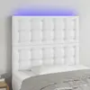 Image de vidaXL Tête de lit à LED Blanc 90x5x118/128 cm Similicuir