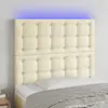 Image de vidaXL Tête de lit à LED Crème 100x5x118/128 cm Similicuir
