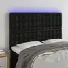 Image de vidaXL Tête de lit à LED Noir 144x5x118/128 cm Similicuir