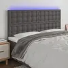 Image de vidaXL Tête de lit à LED Gris 180x5x118/128 cm Similicuir