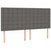 Image de vidaXL Tête de lit à LED Gris 200x5x118/128 cm Similicuir