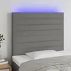 Image de vidaXL Tête de lit à LED Gris foncé 80x5x118/128 cm Tissu