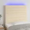Image de vidaXL Tête de lit à LED Crème 80x5x118/128 cm Tissu