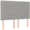 Image de vidaXL Tête de lit à LED Gris clair 144x5x118/128 cm Tissu