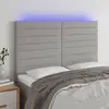 Image de vidaXL Tête de lit à LED Gris clair 144x5x118/128 cm Tissu