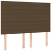 Image de vidaXL Tête de lit à LED Marron foncé 144x5x118/128 cm Tissu