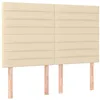 Image de vidaXL Tête de lit à LED Crème 144x5x118/128 cm Tissu