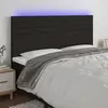 Image de vidaXL Tête de lit à LED Noir 160x5x118/128 cm Tissu