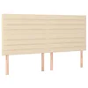 Image de vidaXL Tête de lit à LED Crème 160x5x118/128 cm Tissu