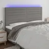 Image de vidaXL Tête de lit à LED Gris foncé 200x5x118/128 cm Tissu