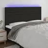 Image de vidaXL Tête de lit à LED Noir 200x5x118/128 cm Tissu