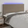 Image de vidaXL Tête de lit à LED Taupe 200x5x118/128 cm Tissu