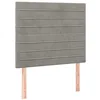Image de vidaXL Tête de lit à LED Gris clair 80x5x118/128 cm Velours