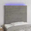 Image de vidaXL Tête de lit à LED Gris clair 90x5x118/128 cm Velours