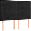 Image de vidaXL Tête de lit à LED Noir 144x5x118/128 cm Velours