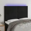 Image de vidaXL Tête de lit à LED Noir 144x5x118/128 cm Velours