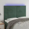 Image de vidaXL Tête de lit à LED Vert foncé 144x5x118/128 cm Velours