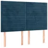 Image de vidaXL Tête de lit à LED Bleu foncé 144x5x118/128 cm Velours