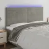 Image de vidaXL Tête de lit à LED Gris clair 160x5x118/128 cm Velours