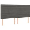 Image de vidaXL Tête de Lit à LED Meuble de Chambre à Coucher Accessoire de Lit Double Tête de Cadre de Lit Intérieur Gris Foncé 160x5x118/128 cm Velours