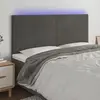 Image de vidaXL Tête de lit à LED Gris foncé 160x5x118/128 cm Velours