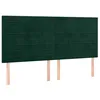 Image de vidaXL Tête de lit à LED Vert foncé 200x5x118/128 cm Velours