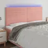 Image de vidaXL Tête de lit à LED Rose 200x5x118/128 cm Velours