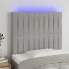 Image de vidaXL Tête de lit à LED Gris clair 80x5x118/128 cm Tissu