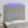 Image de vidaXL Tête de lit à LED Gris clair 100x5x118/128 cm Tissu
