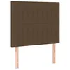 Image de vidaXL Tête de lit à LED Marron foncé 100x5x118/128 cm Tissu