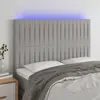 Image de vidaXL Tête de lit à LED Gris clair 144x5x118/128 cm Tissu