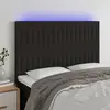 Image de vidaXL Tête de lit à LED Noir 144x5x118/128 cm Tissu